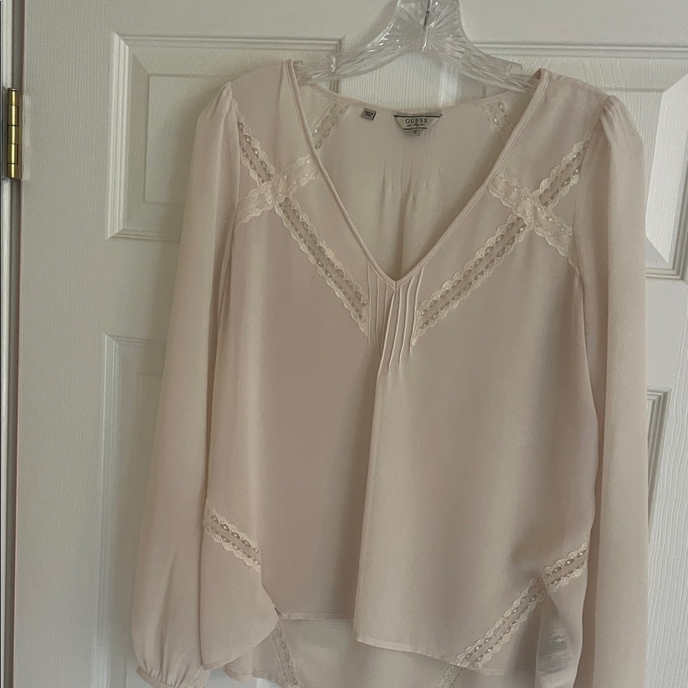 Guess Light Pink Lace Blouse